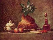 jean-Baptiste-Simeon Chardin Stilleben mit Brioche painting